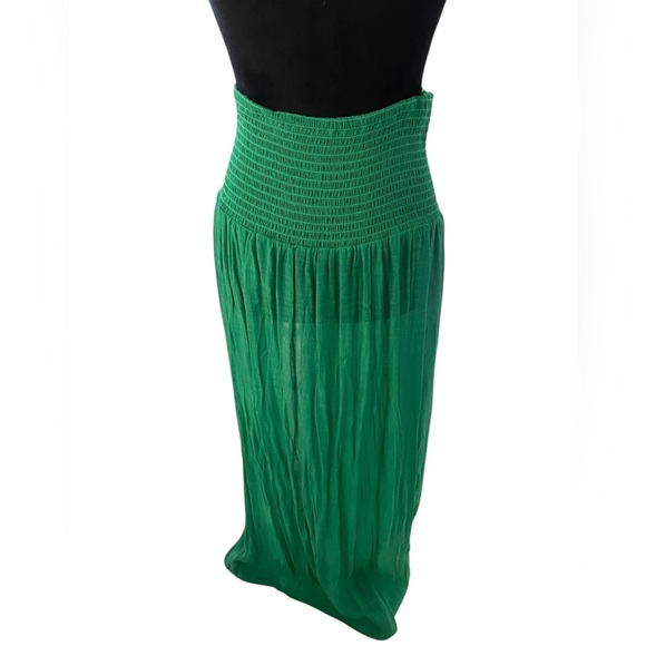 Green Swim Summer Beach Split Thigh Cover Up Skirt,dress - Picture 5 of 9